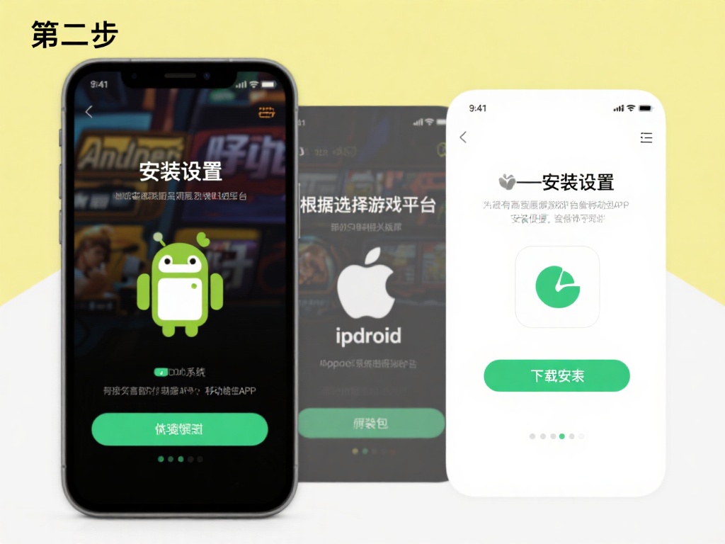 第二步，安装设置。根据设备选择相应的版本，安卓系统
