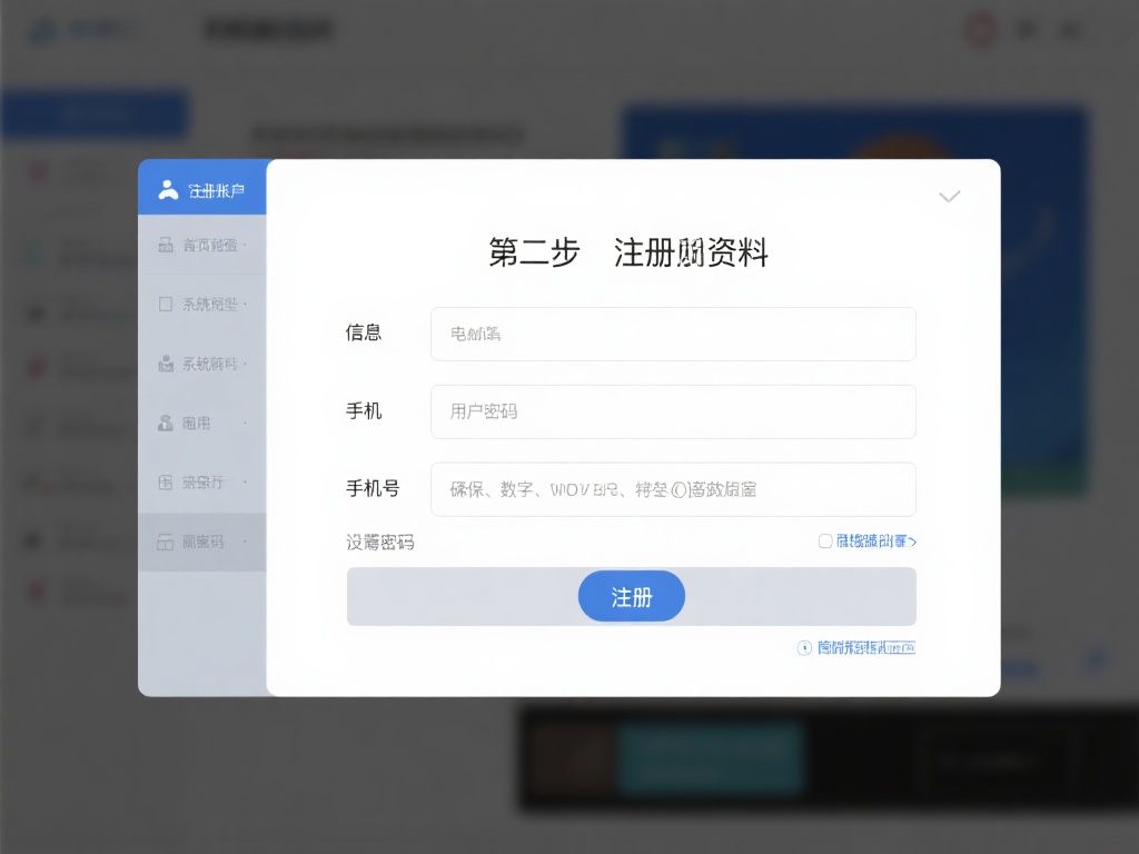 第二步：填写注册资料
打开网站首页后，点击“注册